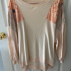 Free People top with quilted sleeves